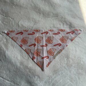 NWT Loic by Design Christmas Dog Bandana with Candy Canes, Pink + Red, Size M